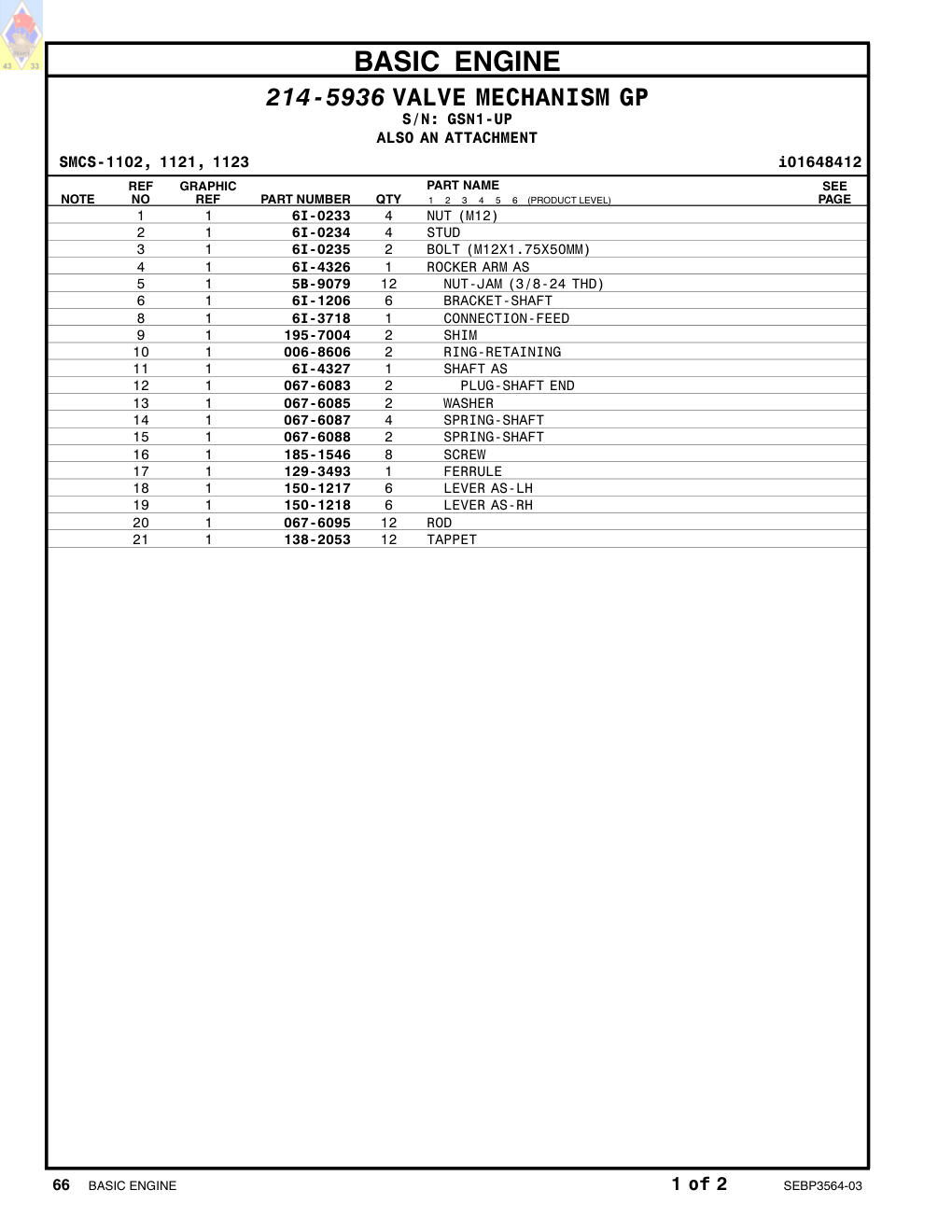 150-1217 LEVER AS-LH · S/N GSN1-UP CAT parts manual diagram