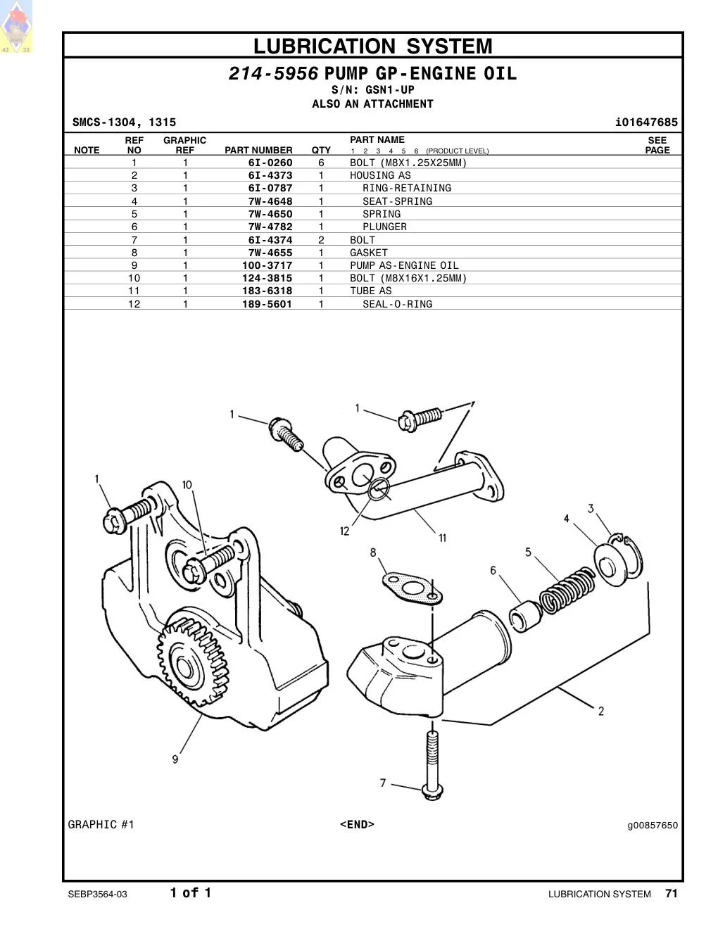 100-3717 - PUMP AS-ENGINE OIL