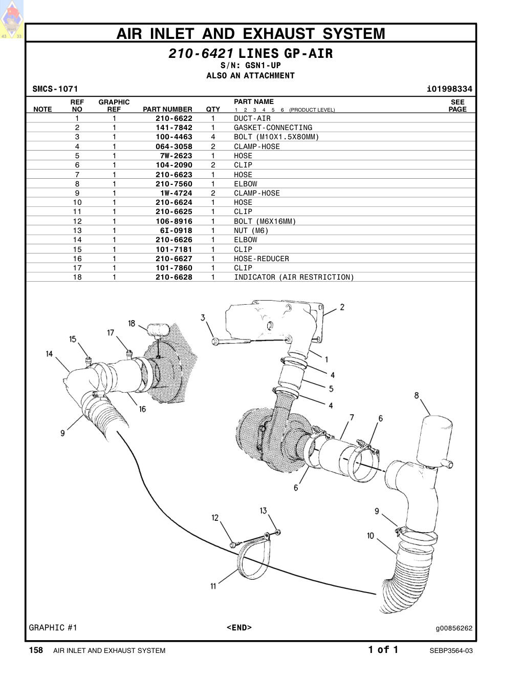 1W-4724 CLAMP-HOSE · S/N GSN1-UP CAT parts manual diagram
