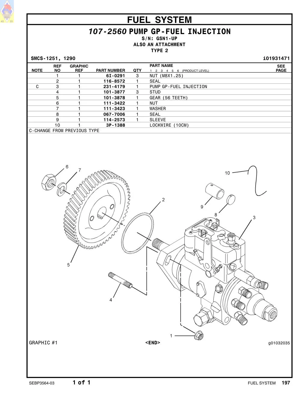 231-4179 - PUMP GP-FUEL INJECTION