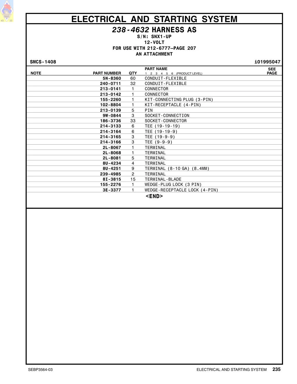 102-8804 - KIT-RECEPTACLE (4-PIN)