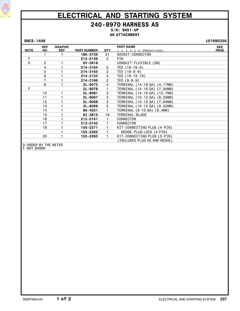 155-2271 - KIT-CONNECTING PLUG (4-PIN)