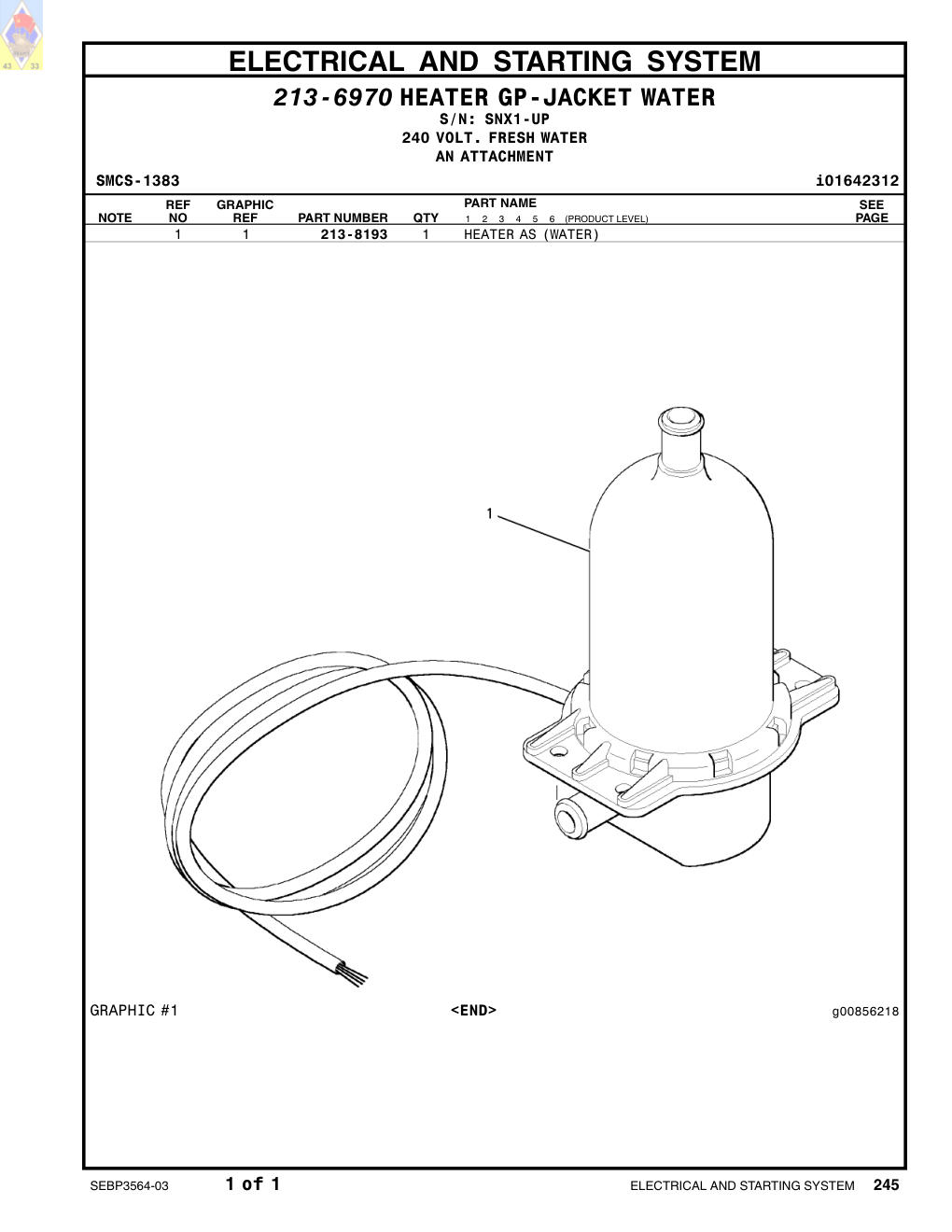 213-8193 - HEATER AS (WATER)