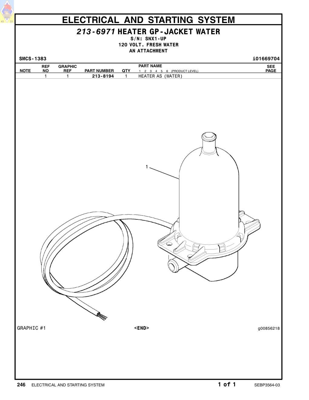 213-8194 - HEATER AS (WATER)