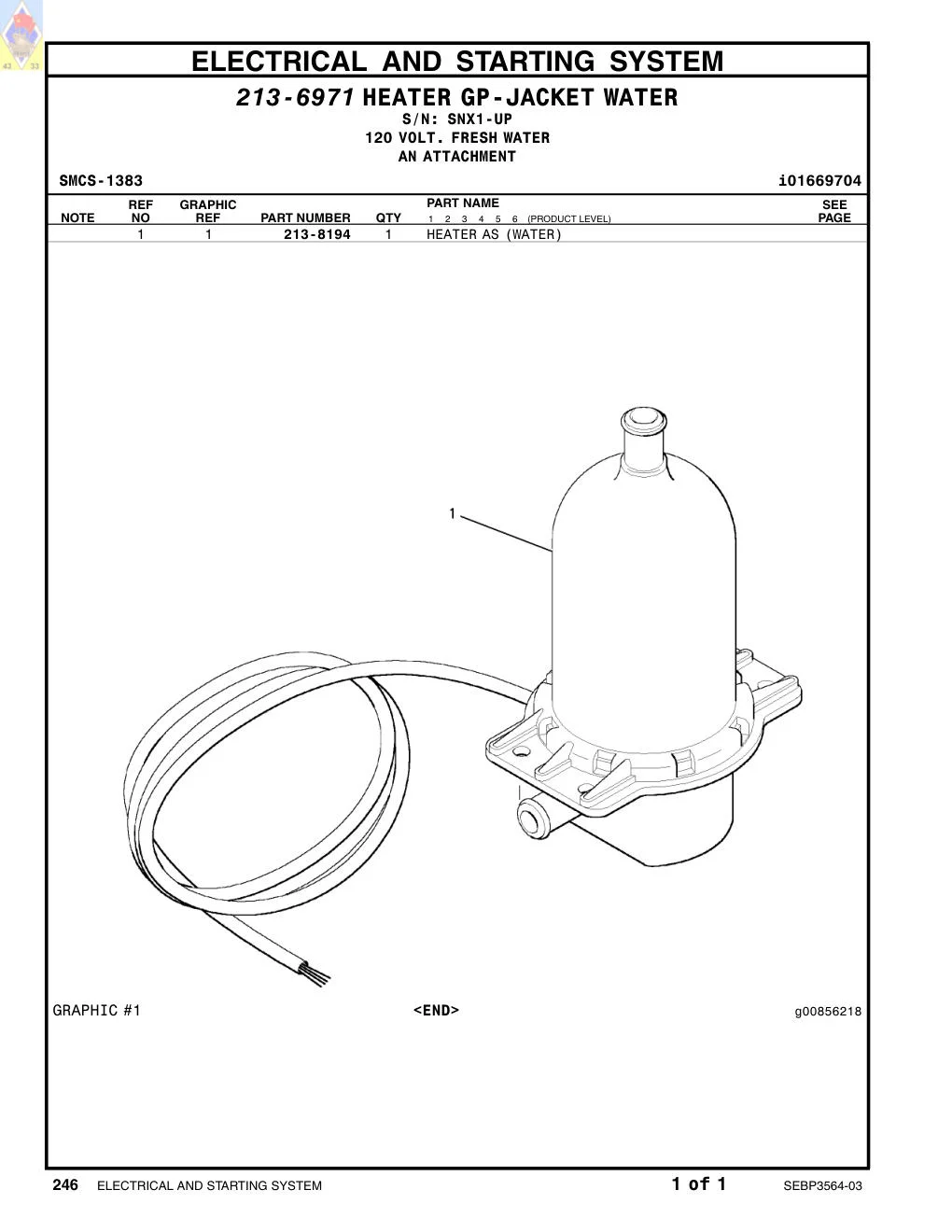 213-8194 - HEATER AS (WATER)