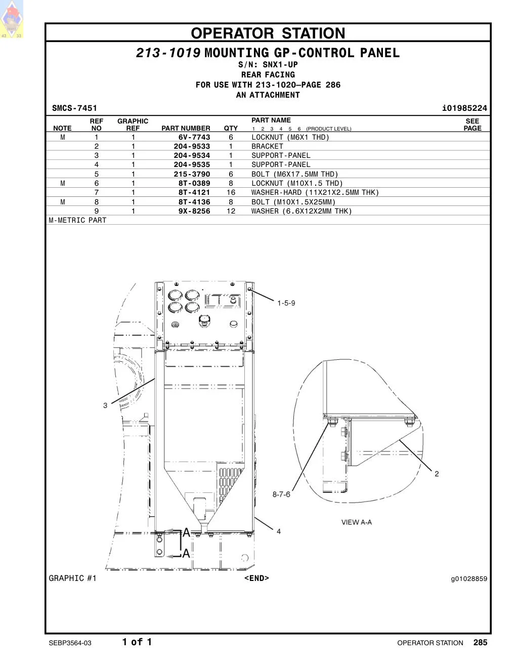 8T-4136 - BOLT (M10X1.5X25MM)