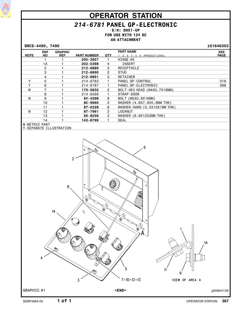 214-9298 STRAP-DOOR · S/N SNX1-UP CAT parts manual diagram