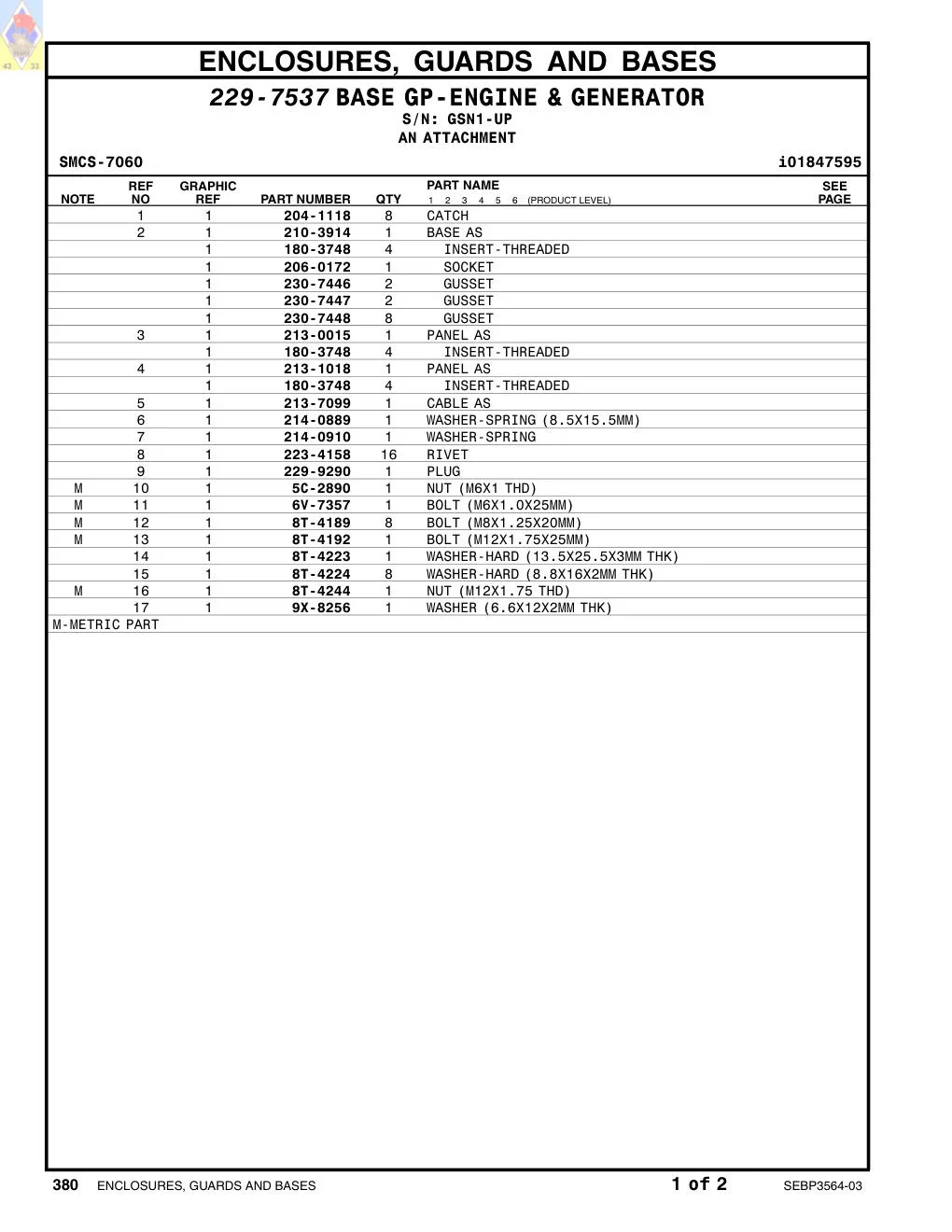 5C-2890 - NUT (M6X1 THD)