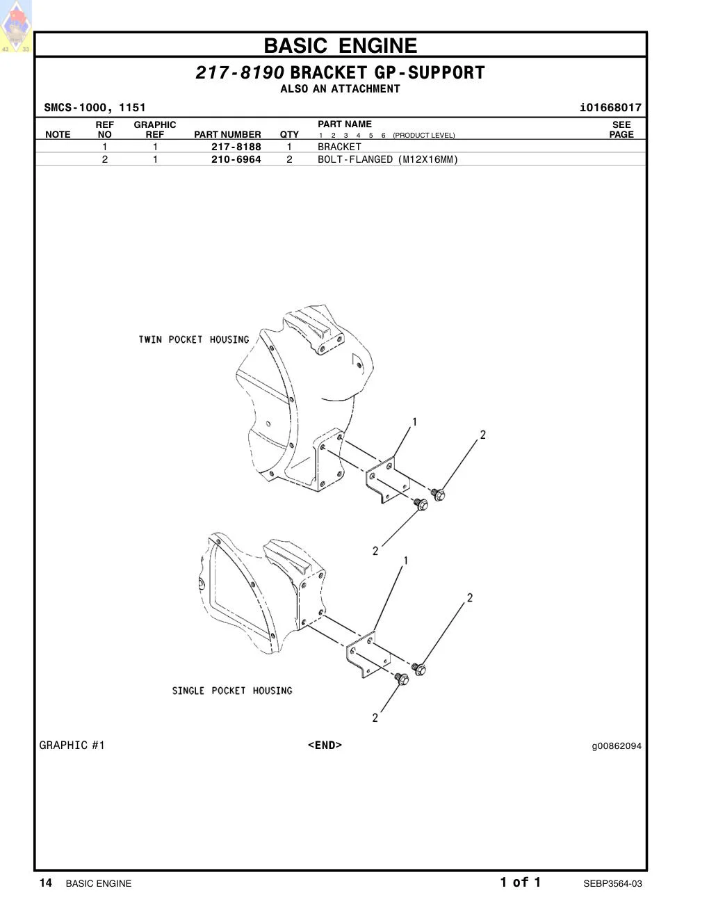 217-8188 BRACKET CAT parts manual diagram