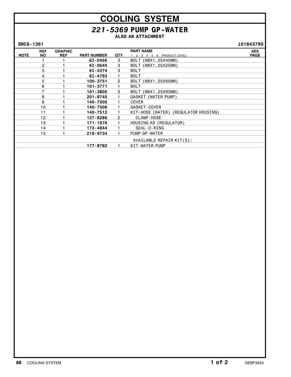 127-8286 CLAMP-HOSE CAT parts manual diagram