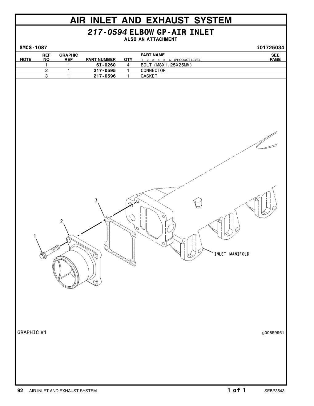 217-0595 CONNECTOR CAT parts manual diagram