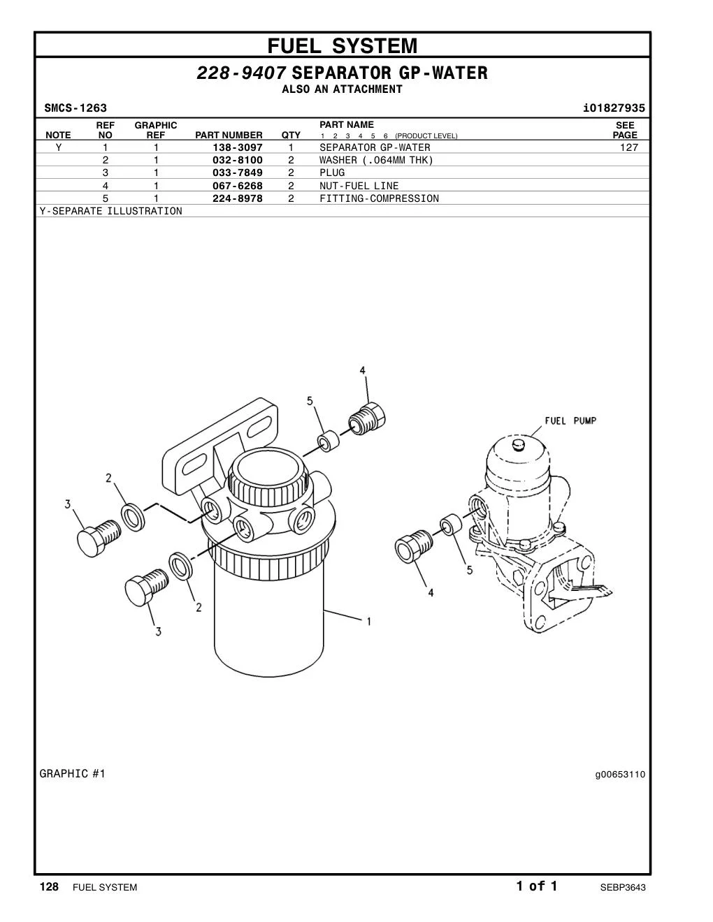 138-3097 SEPARATOR GP-WATER CAT parts manual diagram