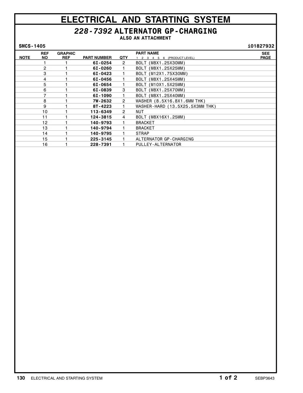 140-9793 BRACKET CAT parts manual diagram