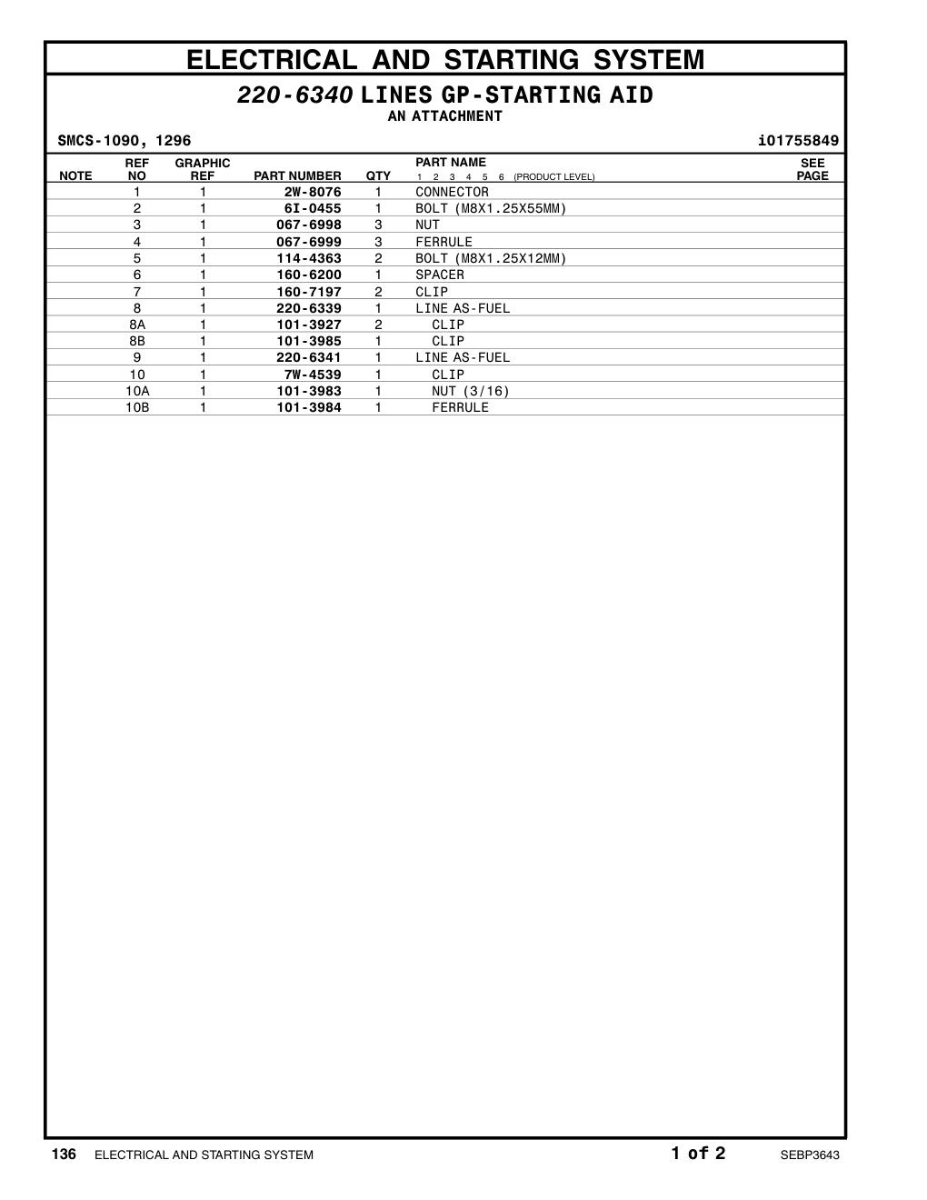 220-6341 LINE AS-FUEL CAT parts manual diagram