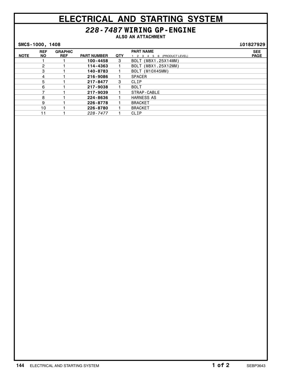 224-8636 HARNESS AS CAT parts manual diagram