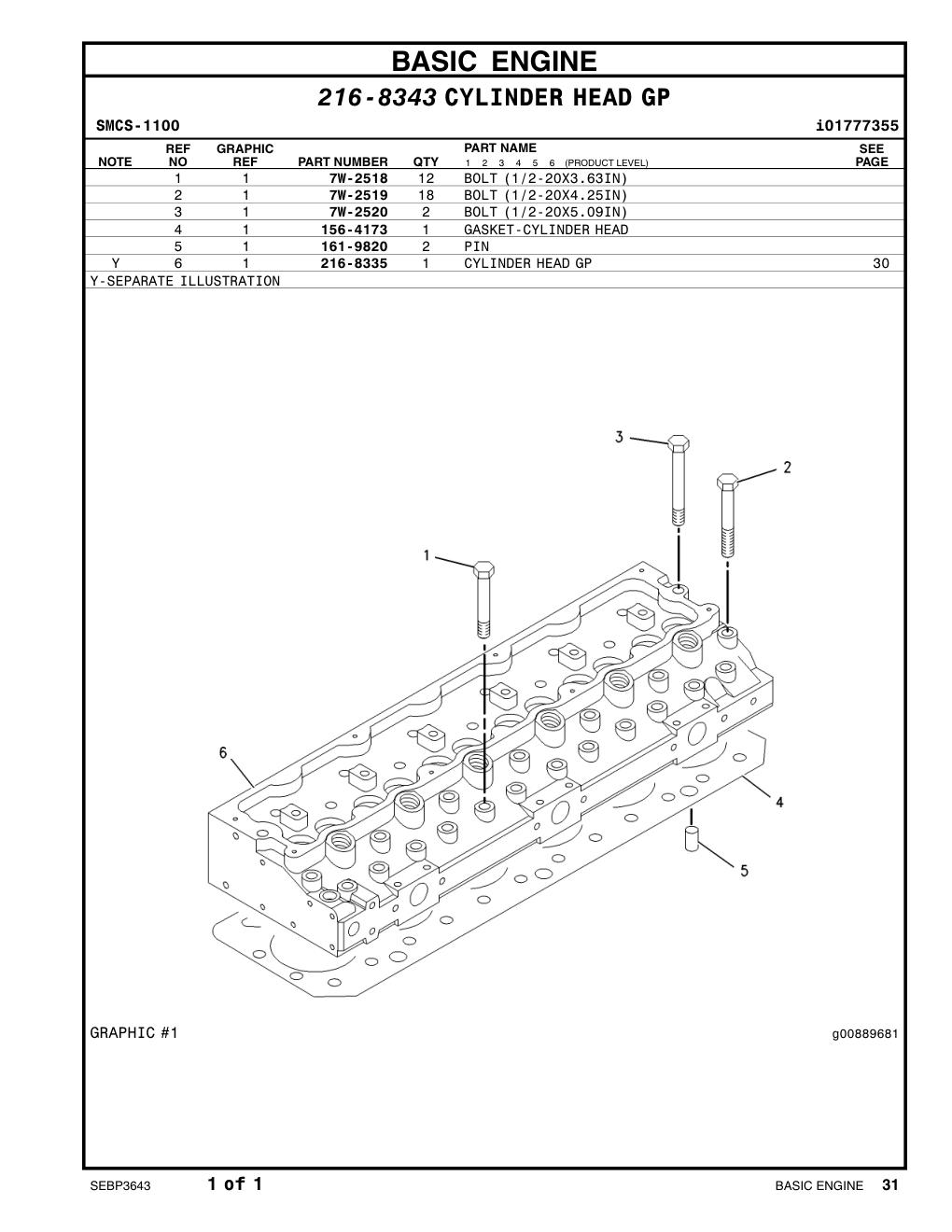 216-8335 CYLINDER HEAD GP CAT parts manual diagram