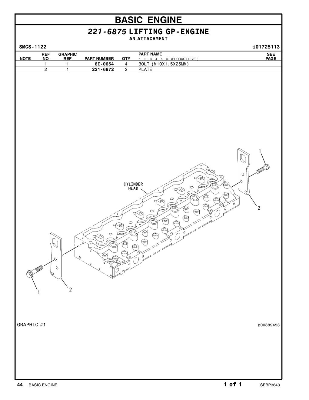 221-6872 PLATE CAT parts manual diagram