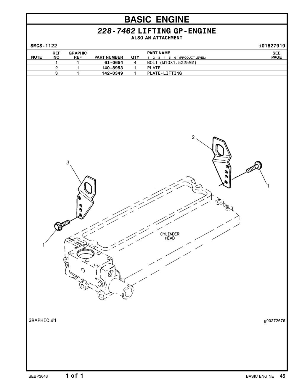 140-8953 PLATE CAT parts manual diagram