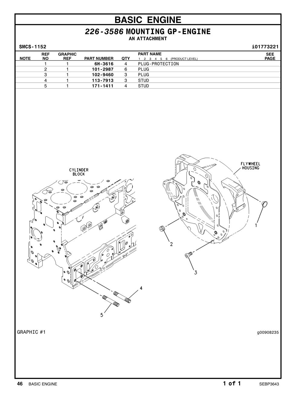 101-2987 PLUG CAT parts manual diagram