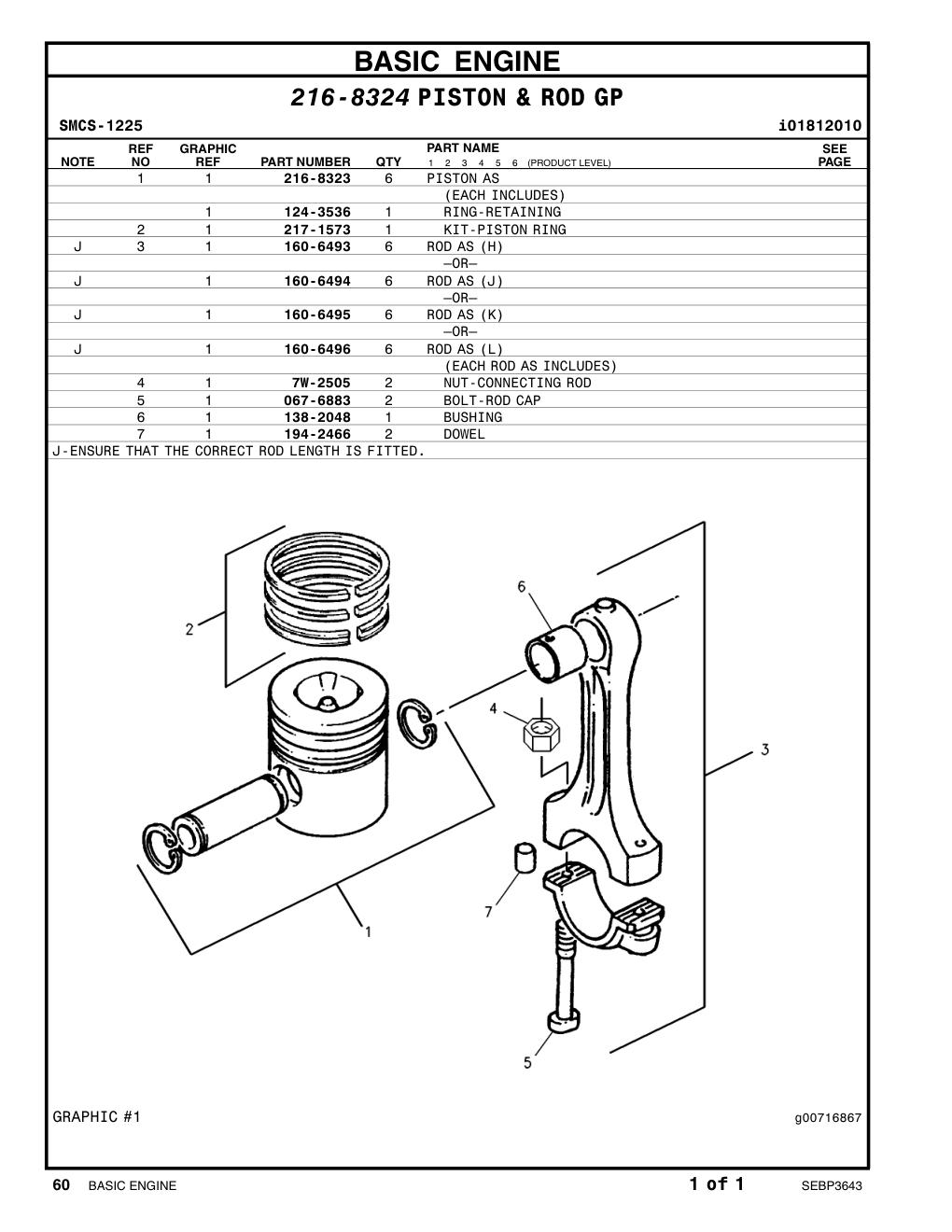 217-1573 KIT-PISTON RING CAT parts manual diagram