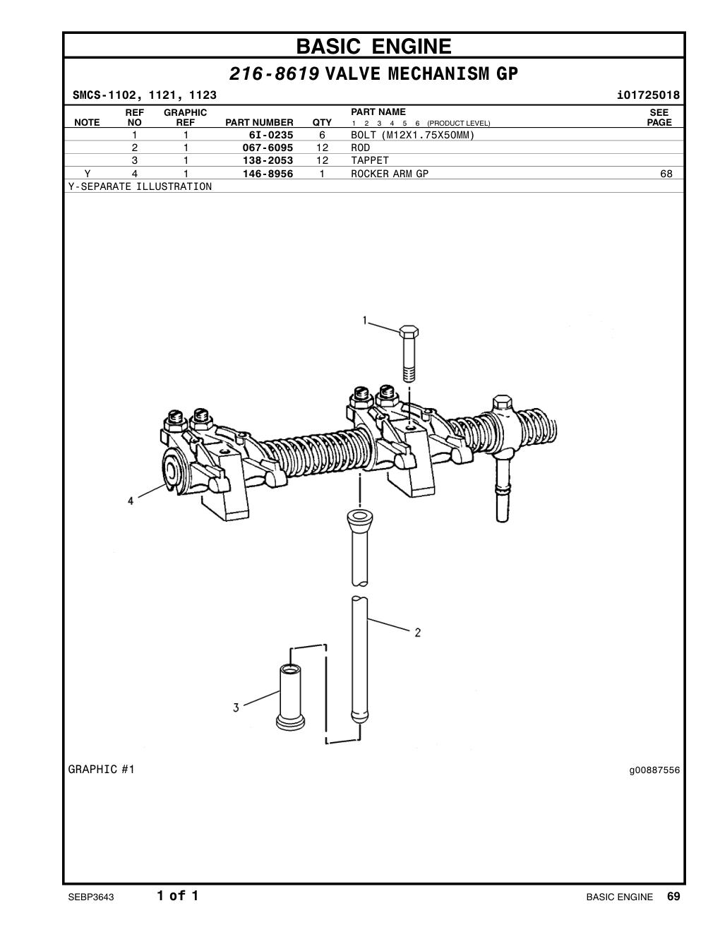 146-8956 ROCKER ARM GP CAT parts manual diagram