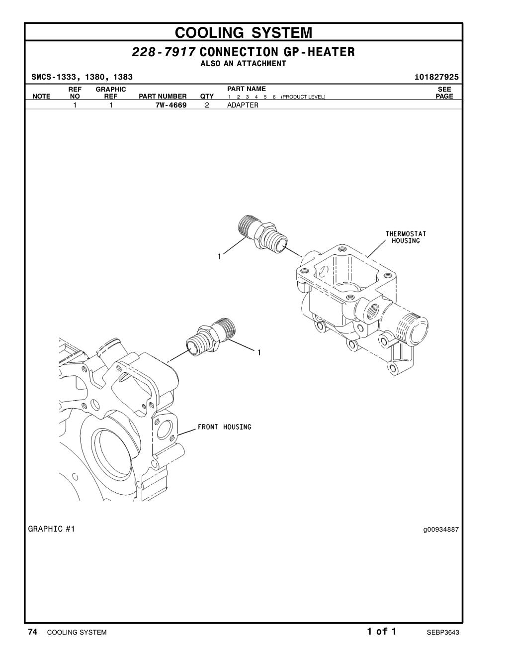 7W-4669 ADAPTER CAT parts manual diagram