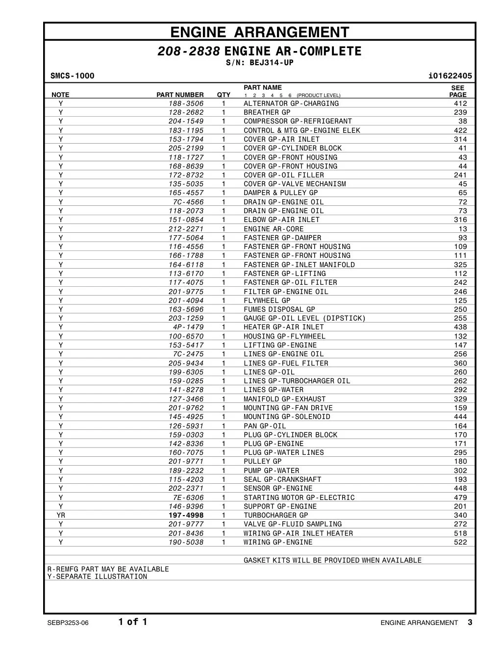 212-2271 - ENGINE AR-CORE