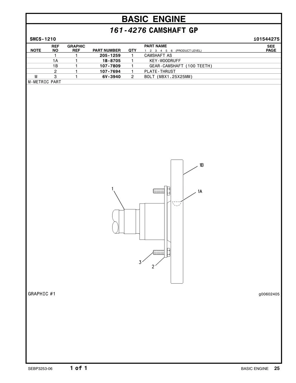 107-7809 - GEAR-CAMSHAFT (100 TEETH)