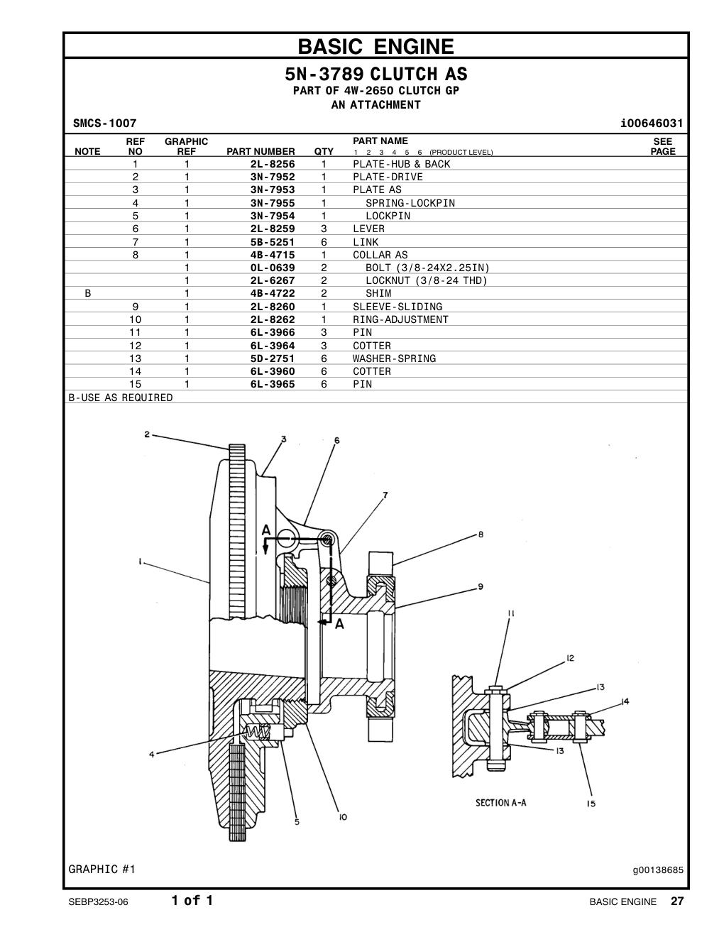 0L-0639 BOLT (3/8-24X2.25-IN) CAT parts manual diagram