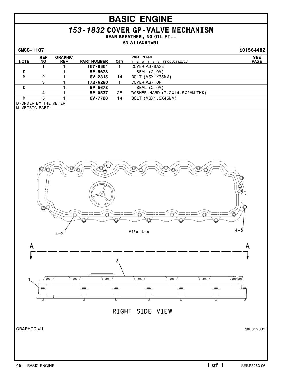 6V-7728 BOLT (L=45mm) CAT parts manual diagram