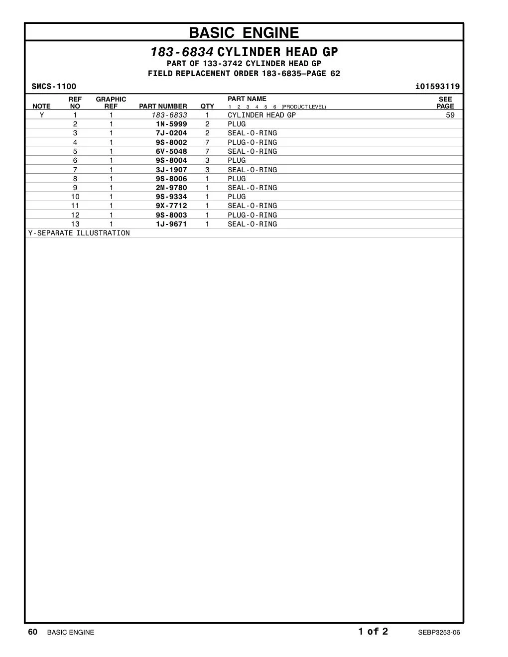 183-6833 - CYLINDER HEAD GP