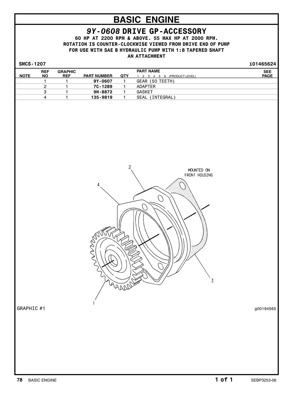 7C-1289 ADAPTER CAT parts manual diagram