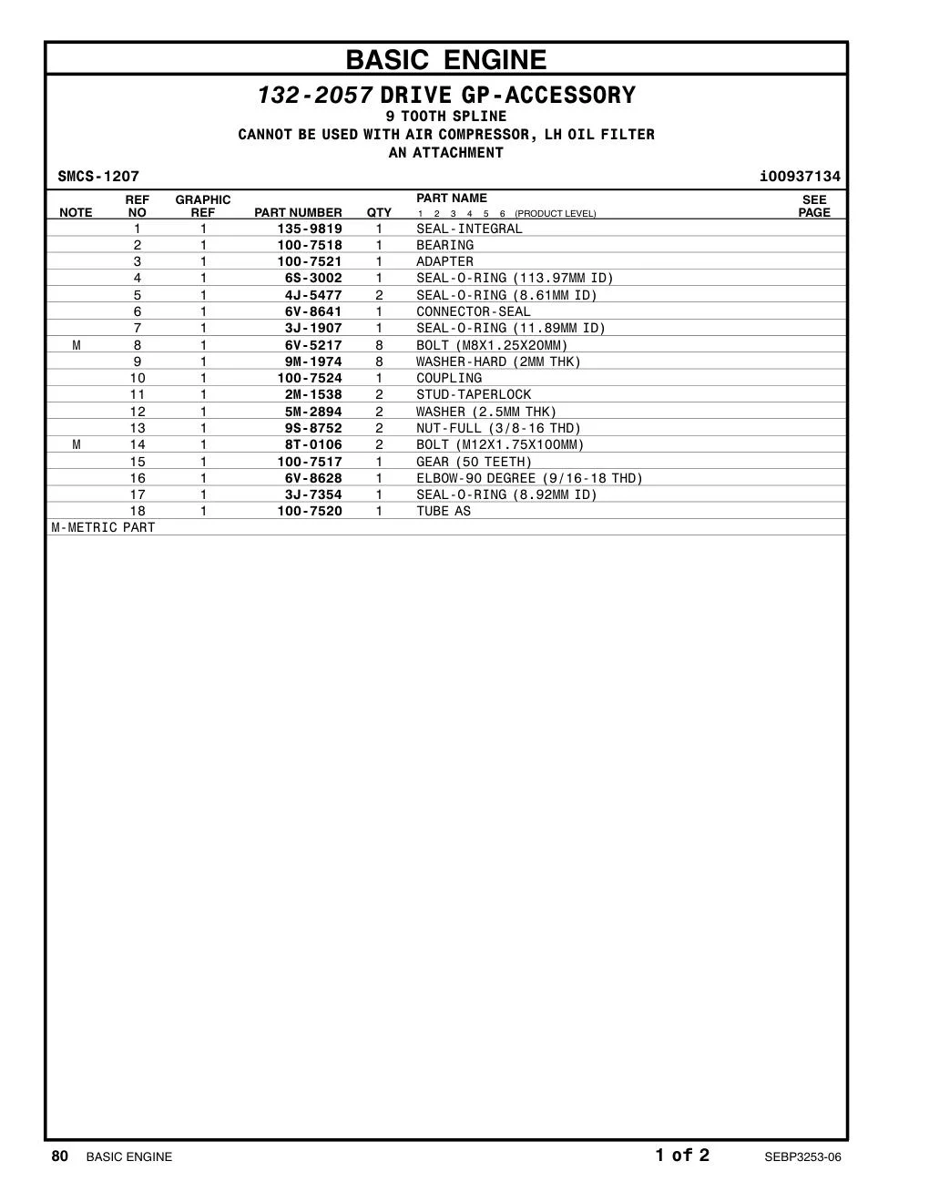 9S-8752 NUT-FULL (3/8-16 THD) CAT parts manual diagram