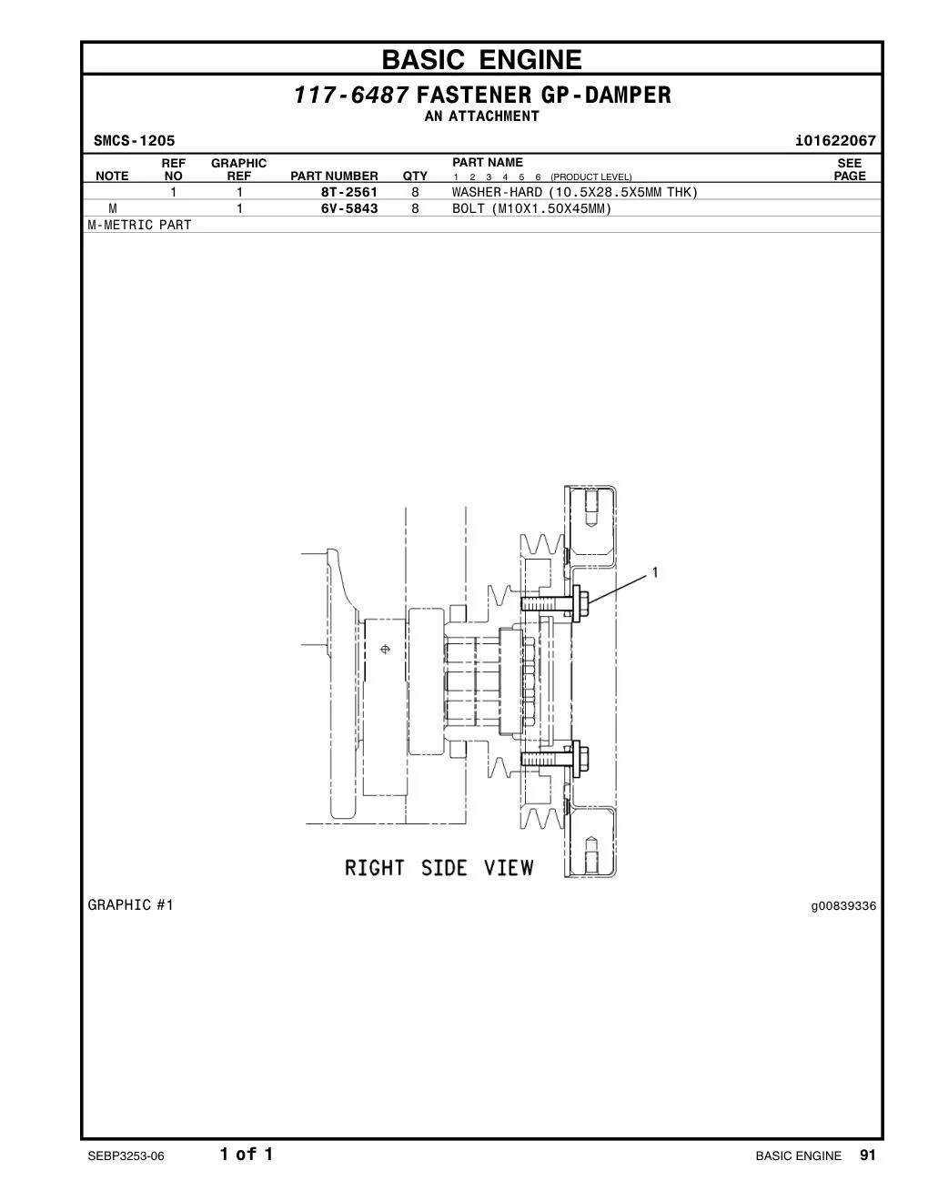 6V-5843 - BOLT (M10X1.50X45MM)
