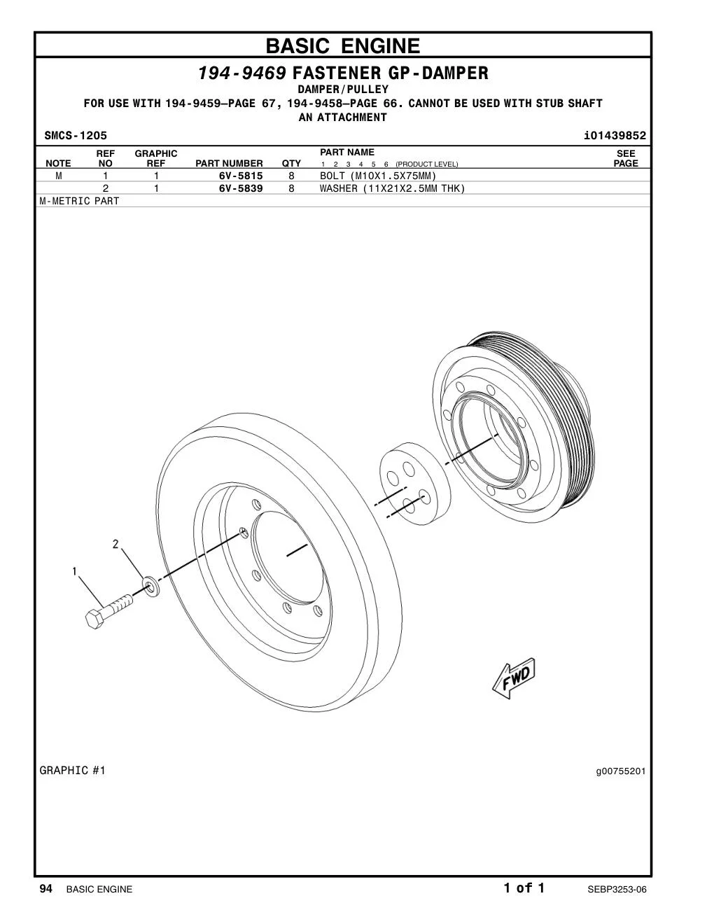 6V-5815 - BOLT (M10X1.5X75MM)