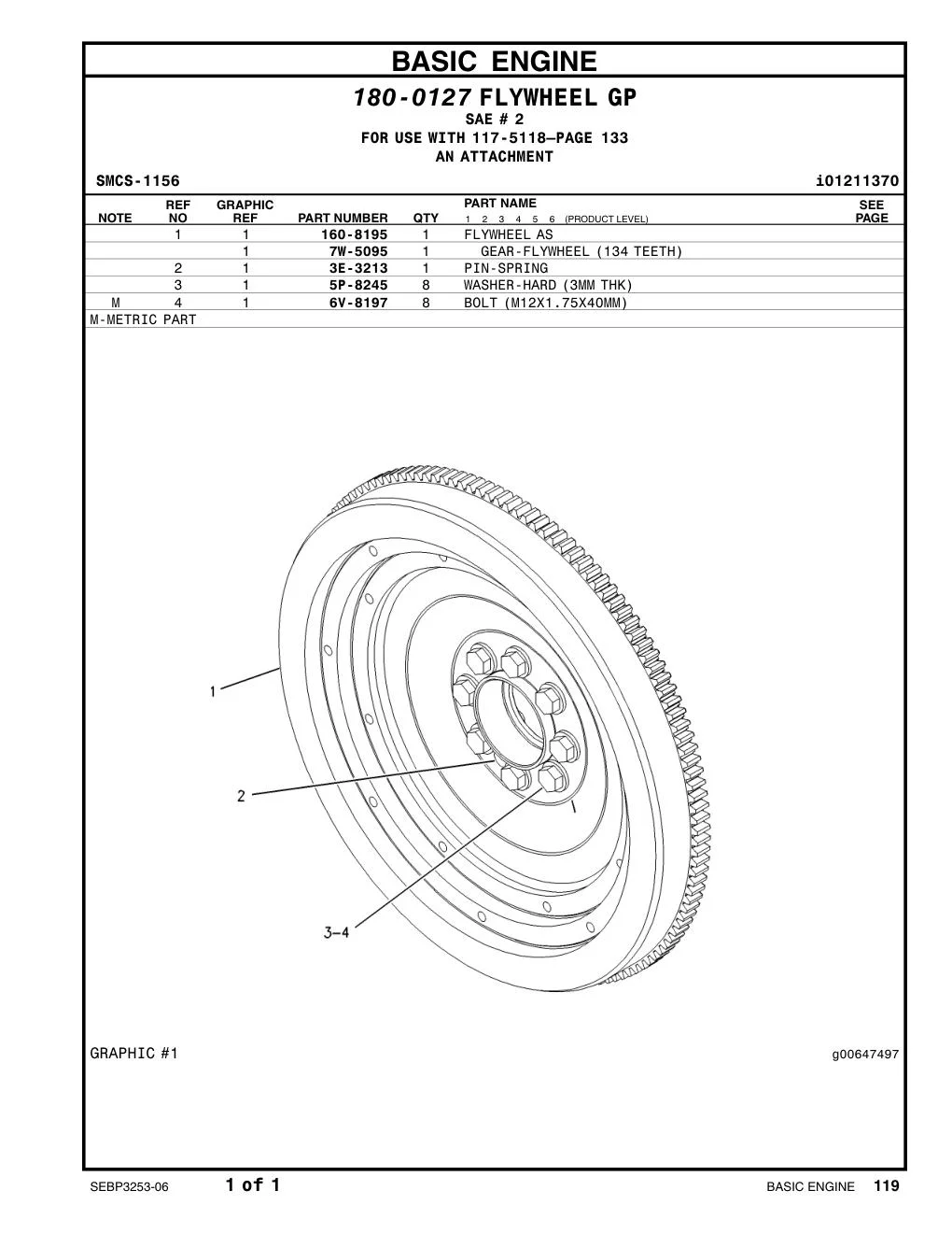 6V-8197 - BOLT (M12X1.75X40MM)