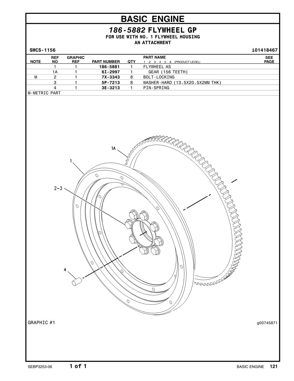 6I-2997 GEAR(156-TEETH) CAT parts manual diagram