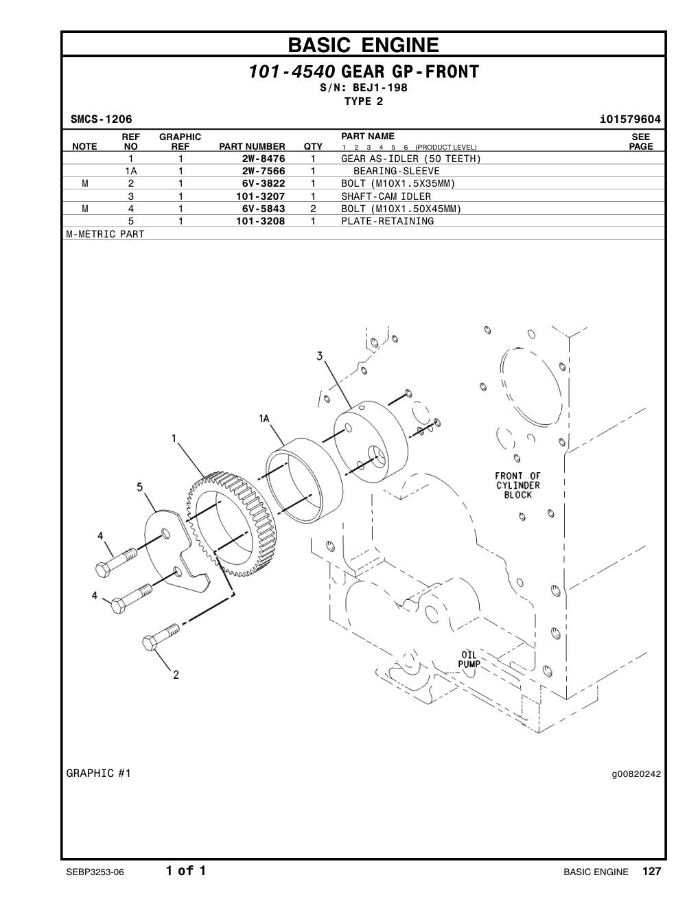 2W-8476 GEAR AS (Z=50) CAT parts manual diagram