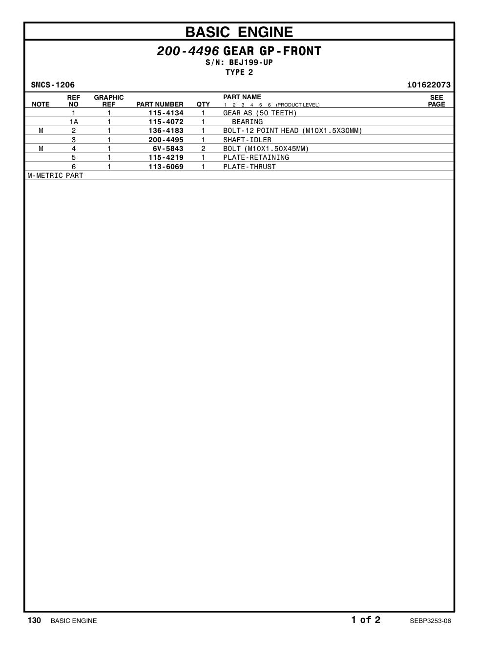 6V-5843 BOLT (L=45mm) CAT parts manual diagram
