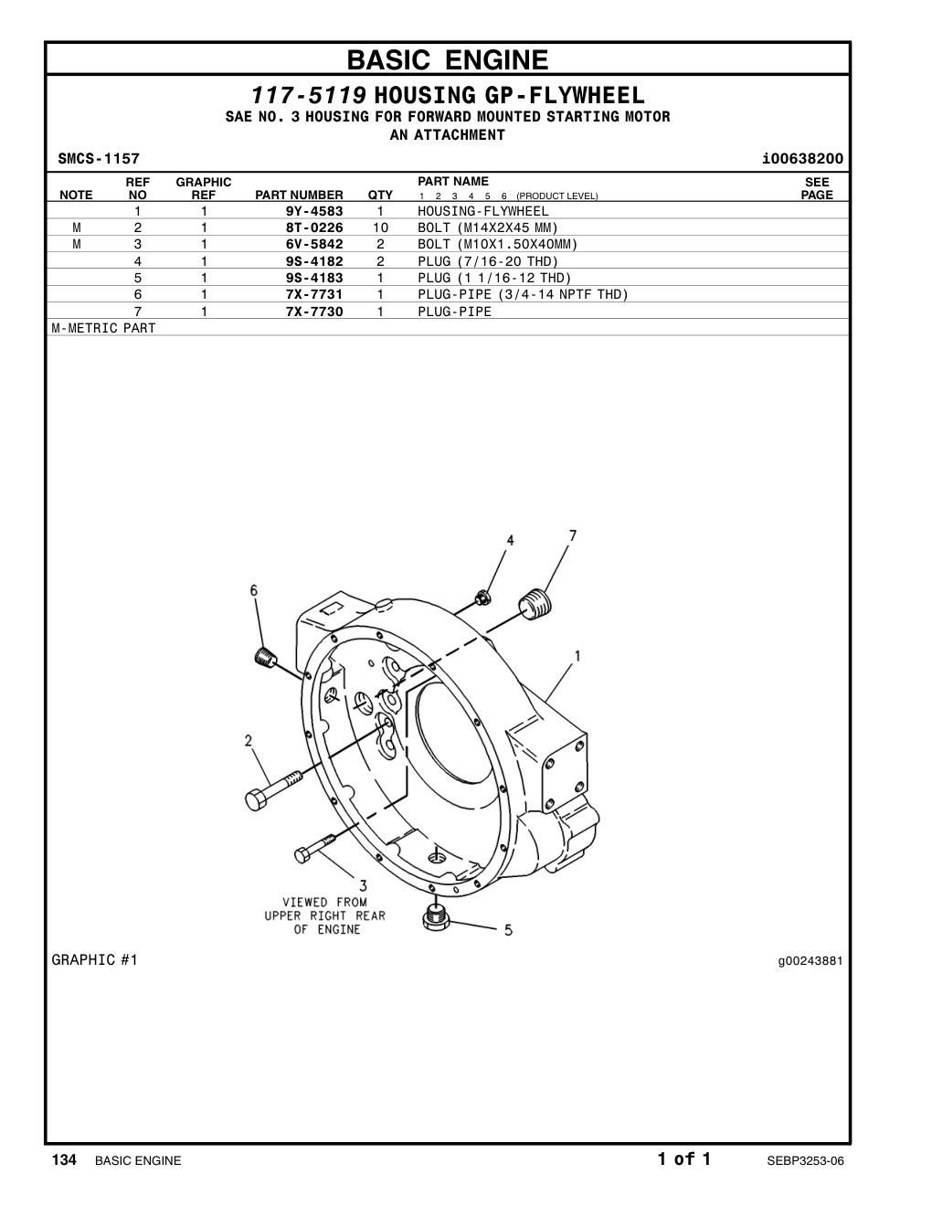 9Y-4583 - HOUSING-FLYWHEEL