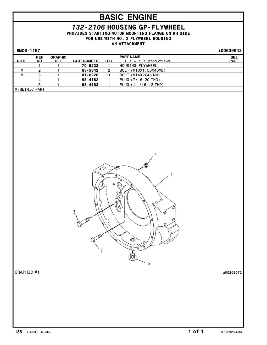 7C-5233 HOUSING CAT parts manual diagram
