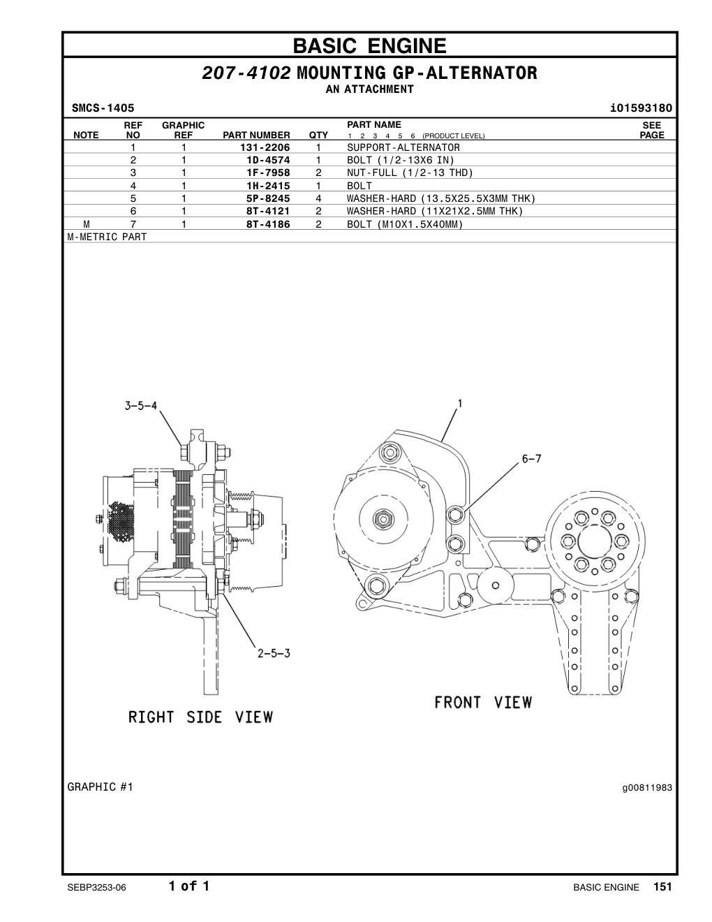 1D-4574 BOLT (1/2-13X6-IN) CAT parts manual diagram