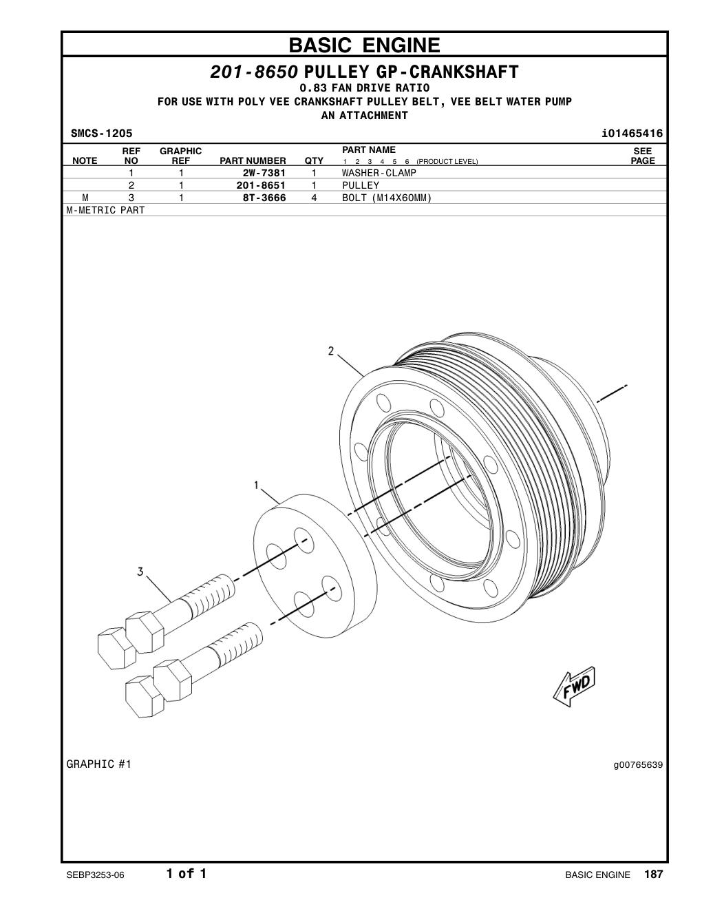 8T-3666 BOLT (L=60mm) CAT parts manual diagram