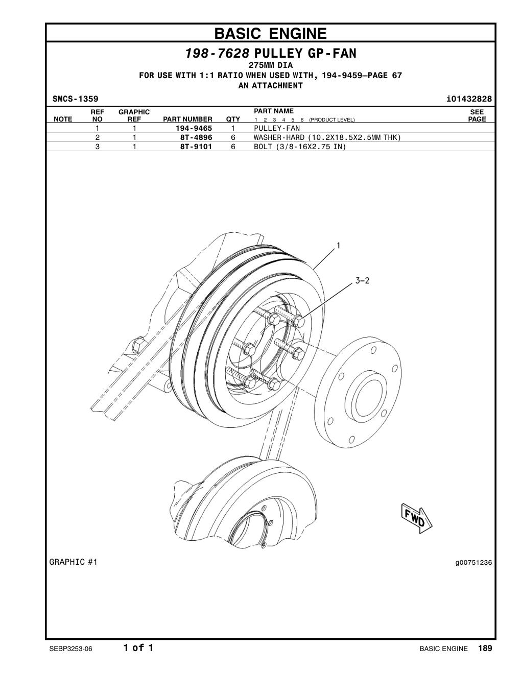 8T-9101 BOLT (3/8-16X2.75-IN) CAT parts manual diagram