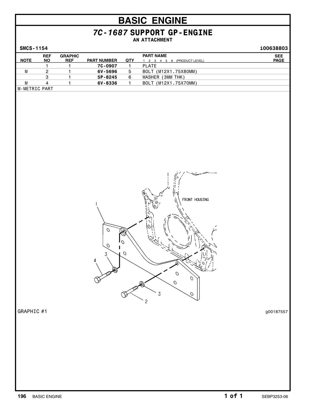 7C-0907 PLATE CAT parts manual diagram