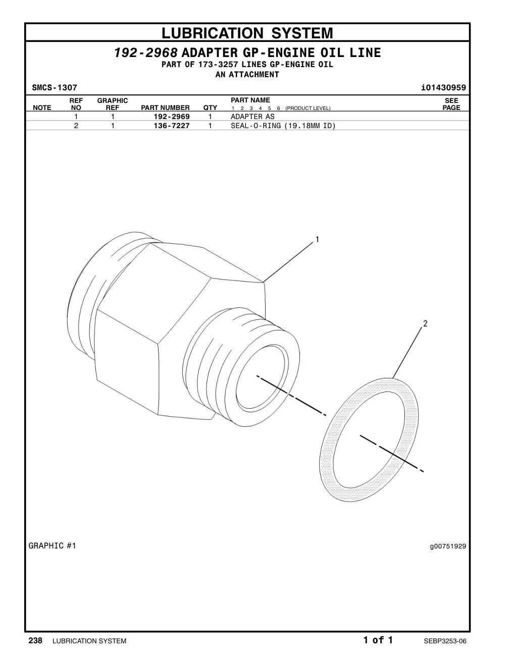 136-7227 - SEAL-O-RING (19.18MM ID)