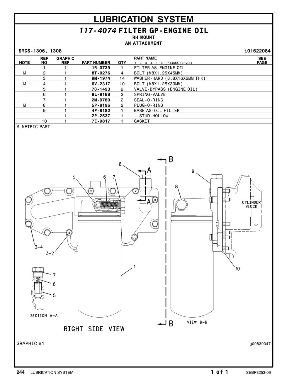 1R-0739 - FILTER AS-ENGINE OIL