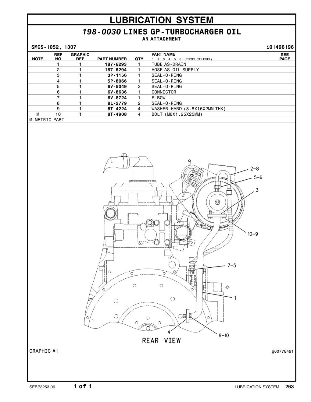 187-6294 - HOSE AS-OIL SUPPLY