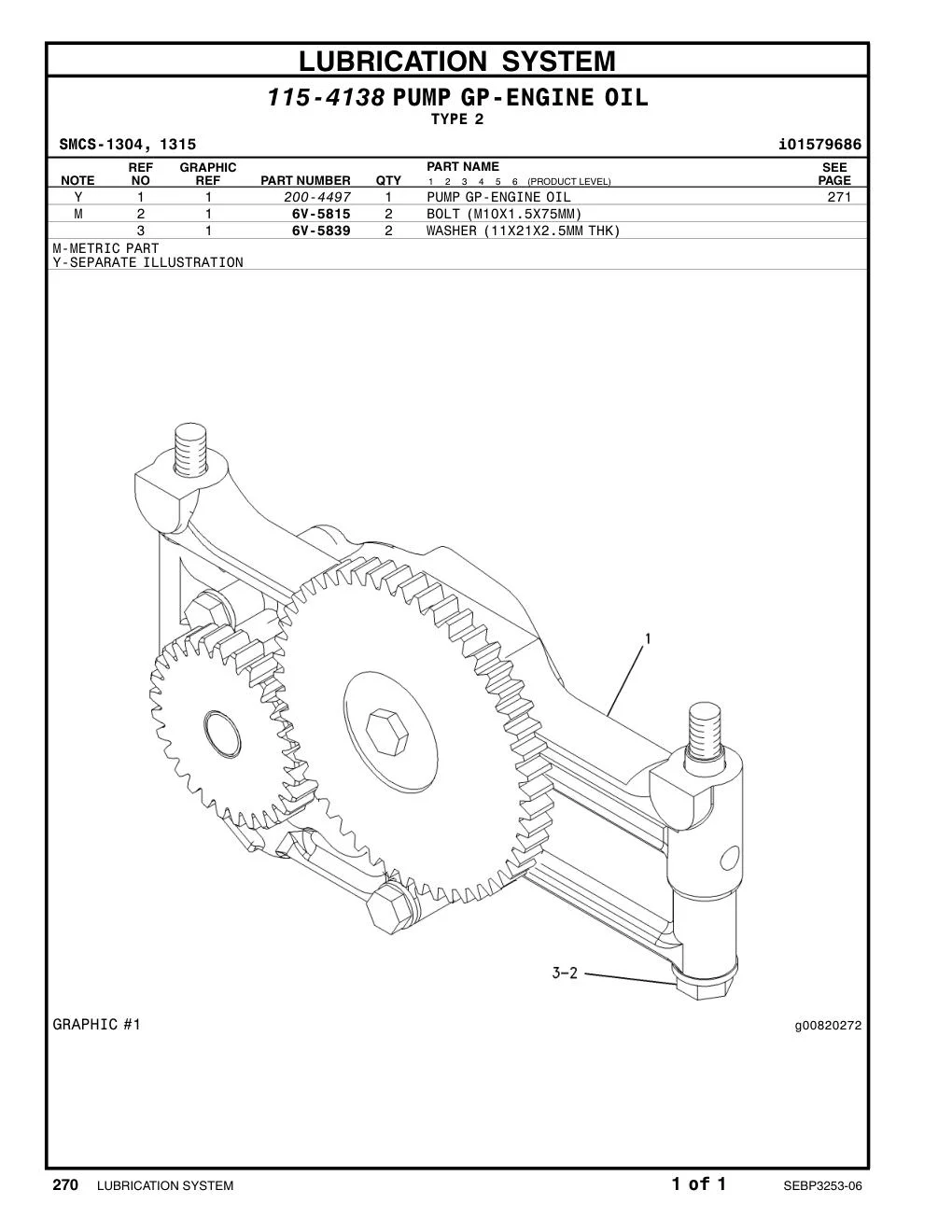 200-4497 - PUMP GP-ENGINE OIL