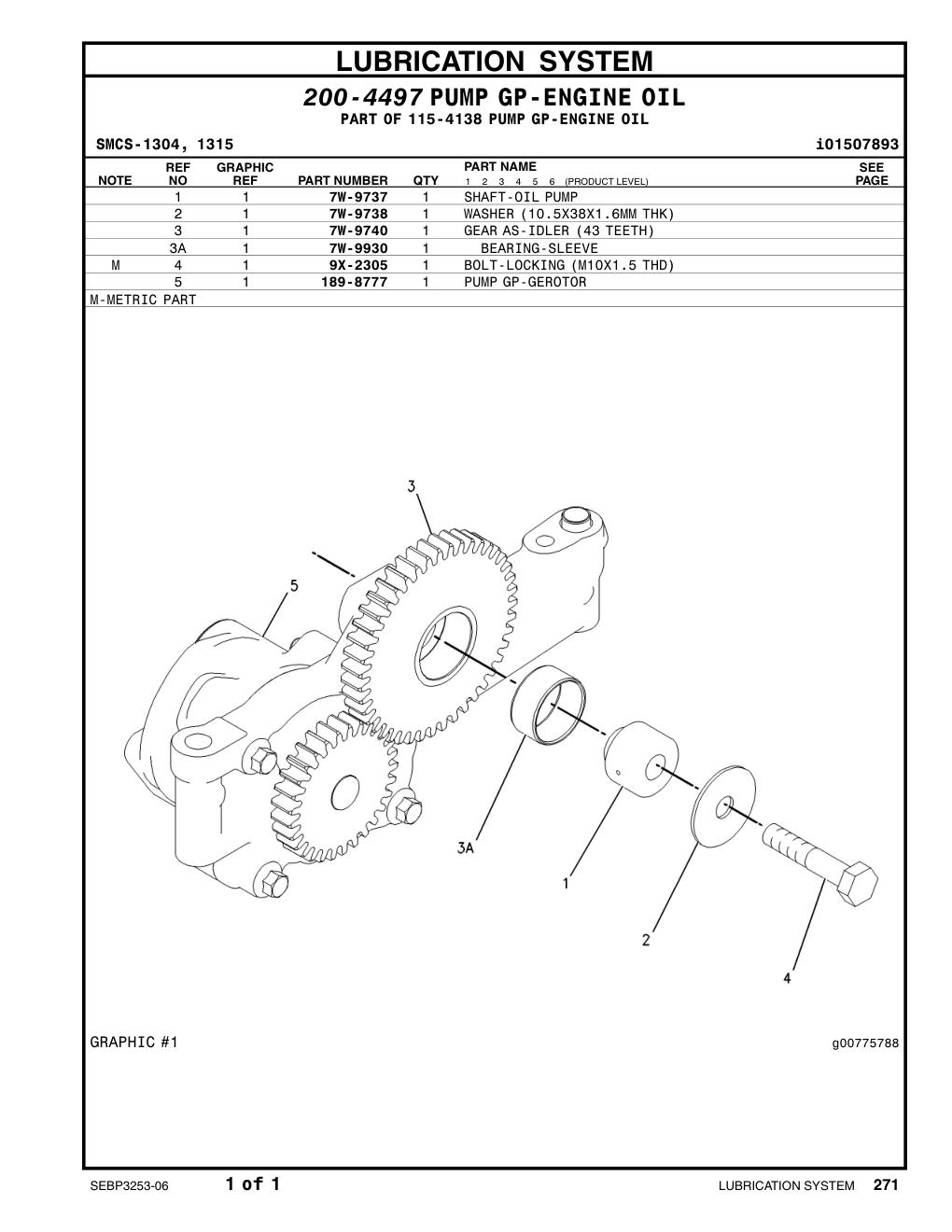 7W-9738 WASHER CAT parts manual diagram